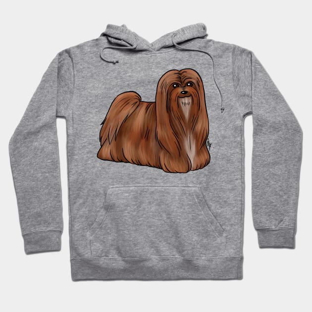 Dog - Lhasa Apso - Red Hoodie by Jen's Dogs Custom Gifts and Designs